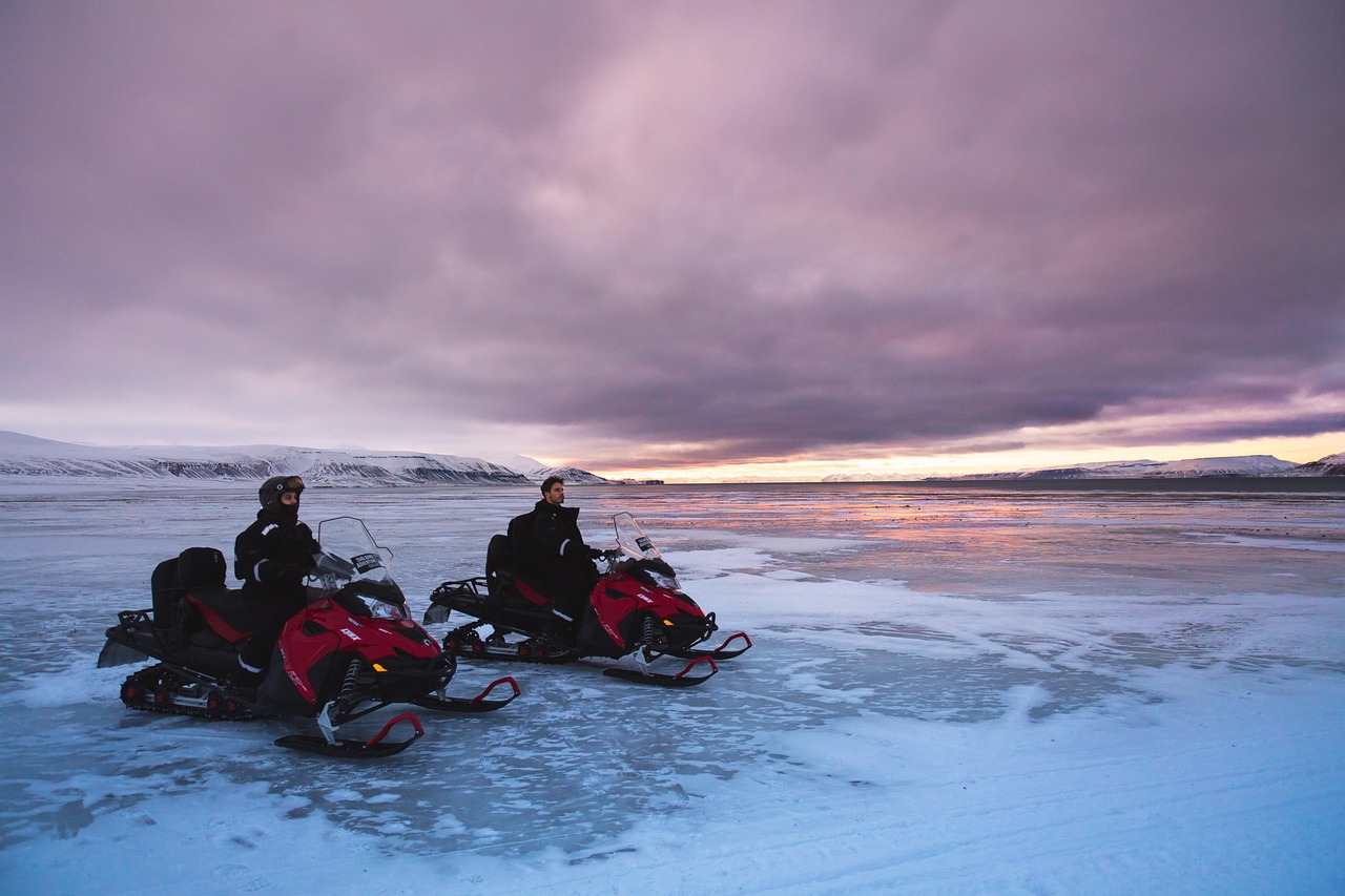 Guided tour in snowy terrain